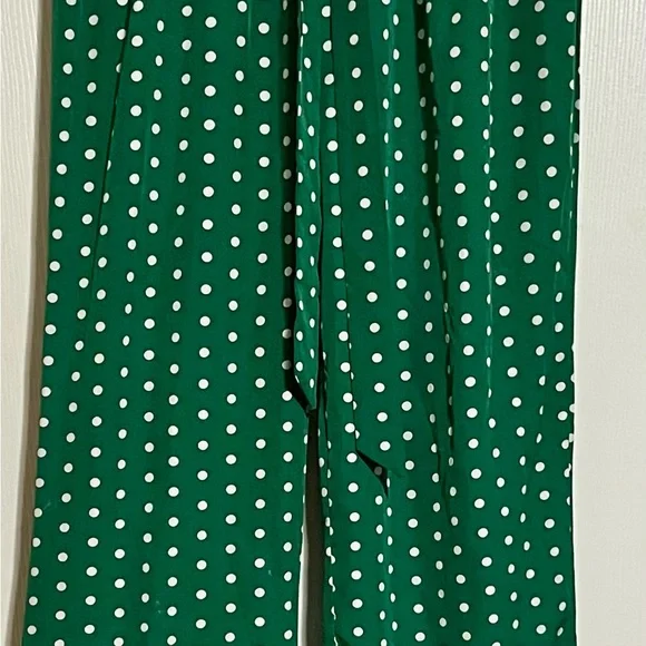 SHEIN Green Polka Dot Wide Leg Pants - Picture 4 of 5